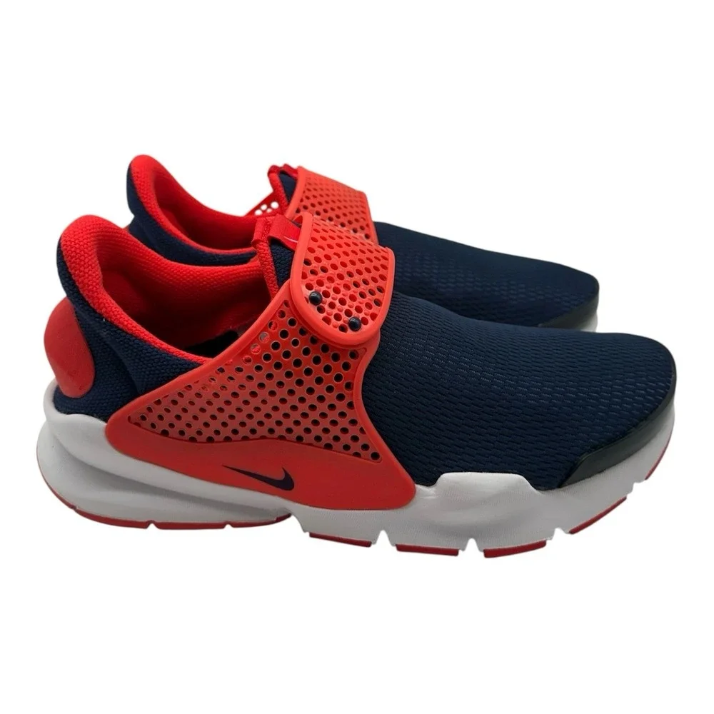 Nike Sock Dart GS Shoes YOUTH Size 7‎ Y Womens 8.5 Navy Red Sneakers 904276-402